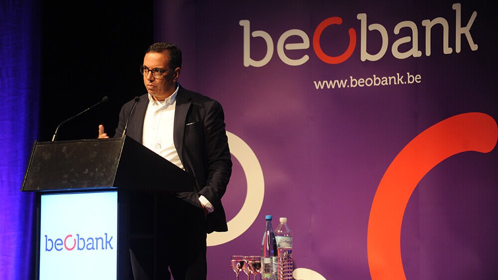 Amid Faljaoui à la conférence investissements de Beobank